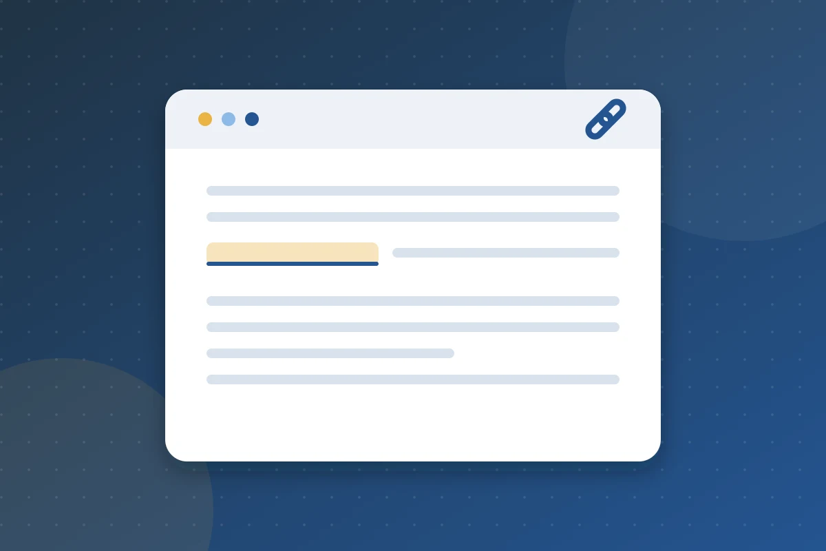 Article page with a highlighted link inside the text
