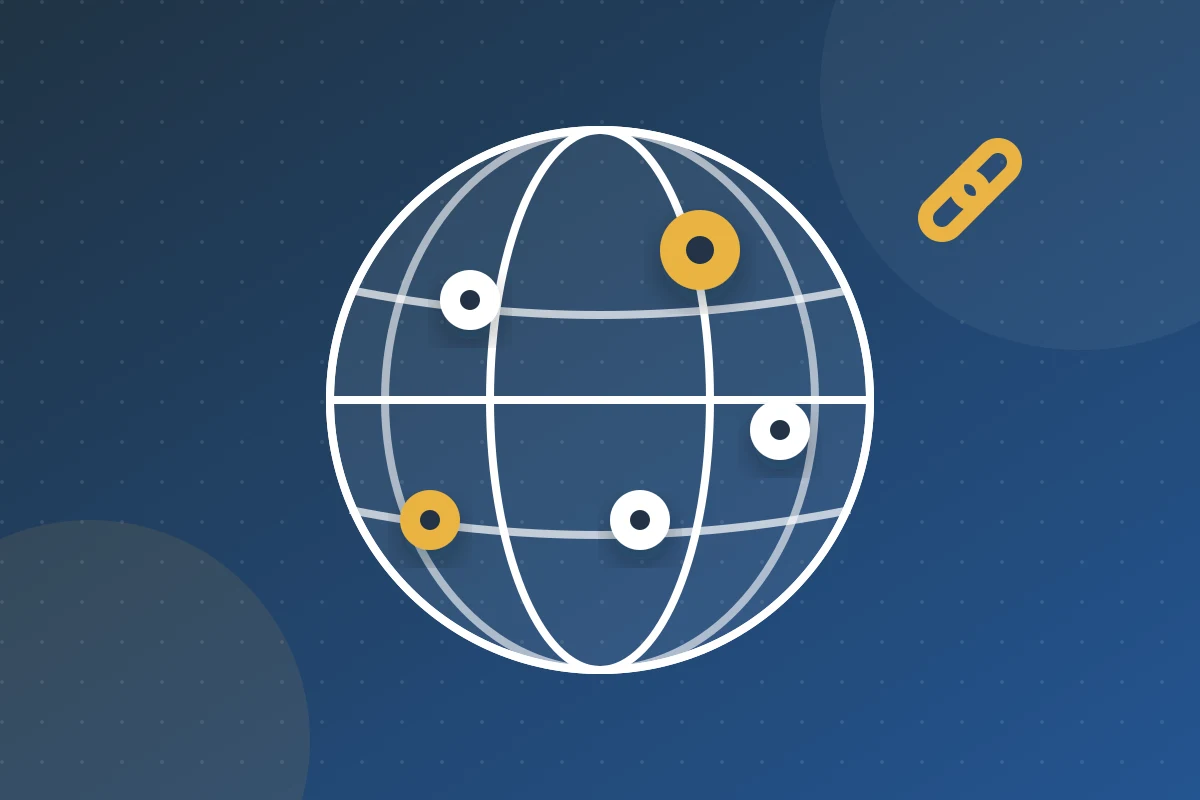 Globe with location pins for different countries