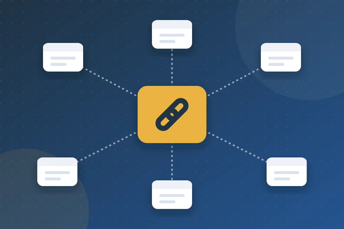 Hub page linked to six other pages