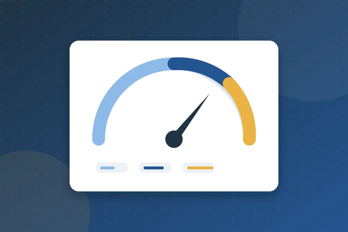 Gauge dial showing a quality score