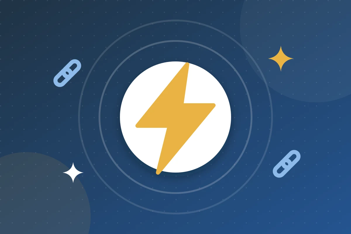 Lightning bolt surrounded by rings and link icons