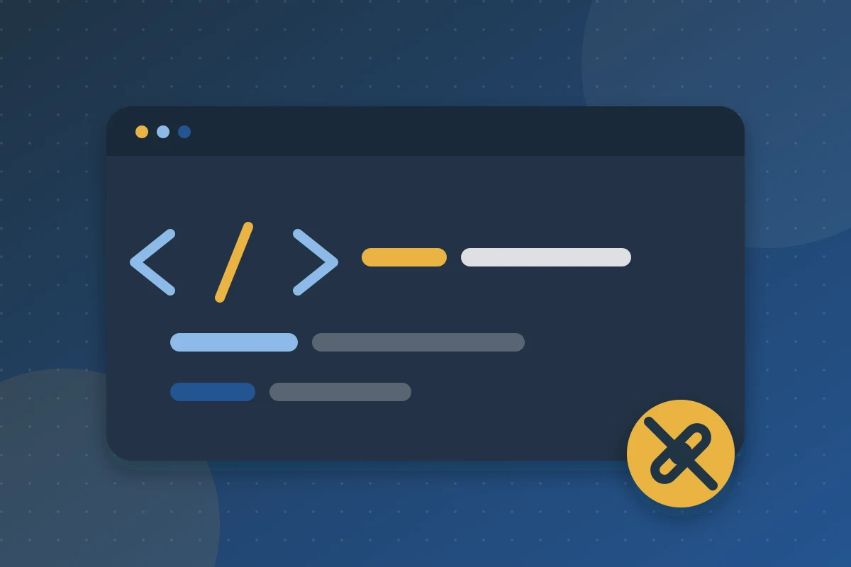 Code window with link tag markup
