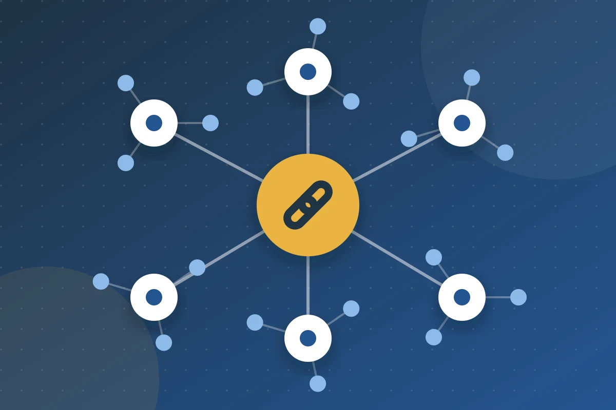 Central topic connected to six topic clusters