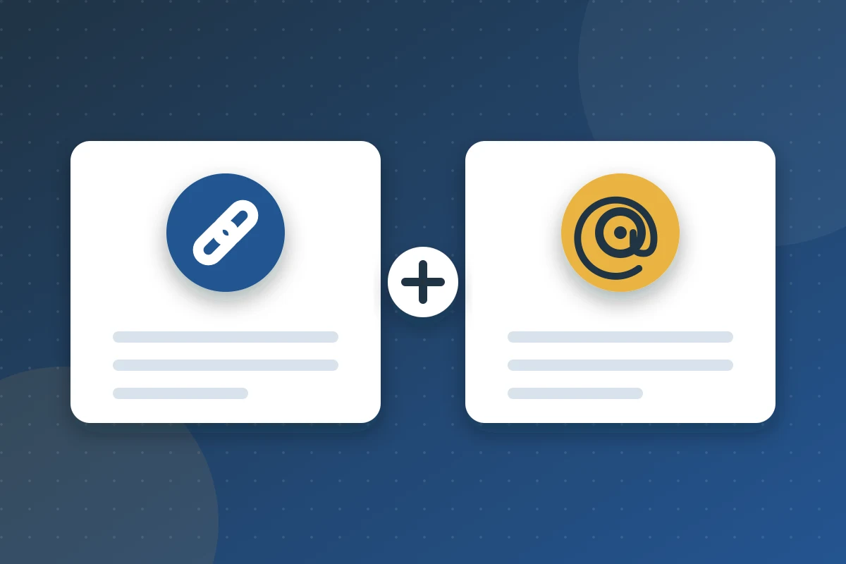 Speech bubbles and a chain link side by side with a tracking checklist
